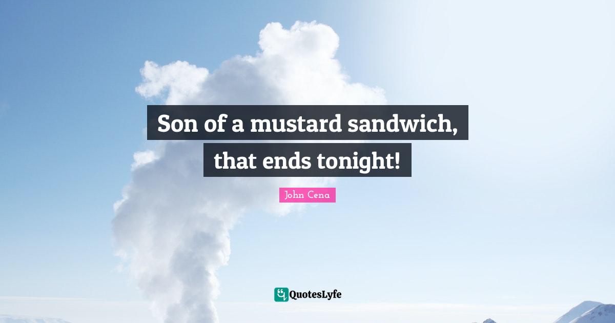 Son of a mustard sandwich, that ends tonight!