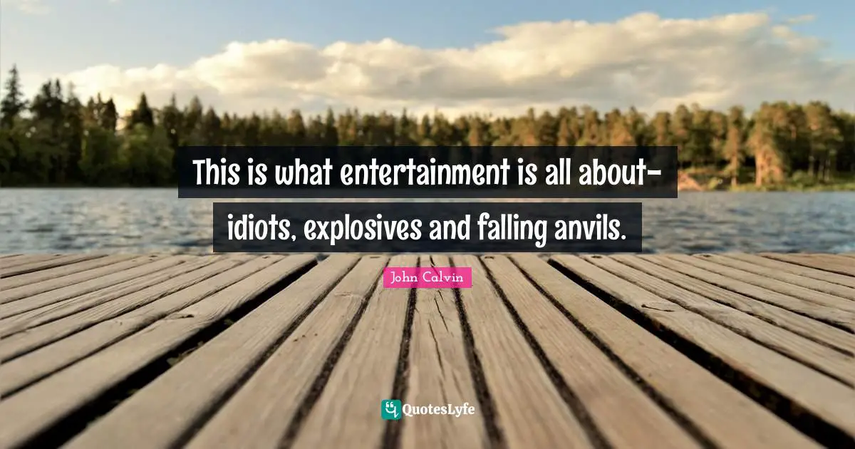 This is what entertainment is all about- idiots, explosives and falling anvils.