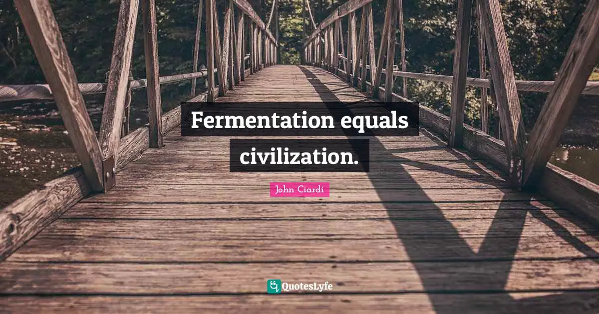 Fermentation equals civilization.