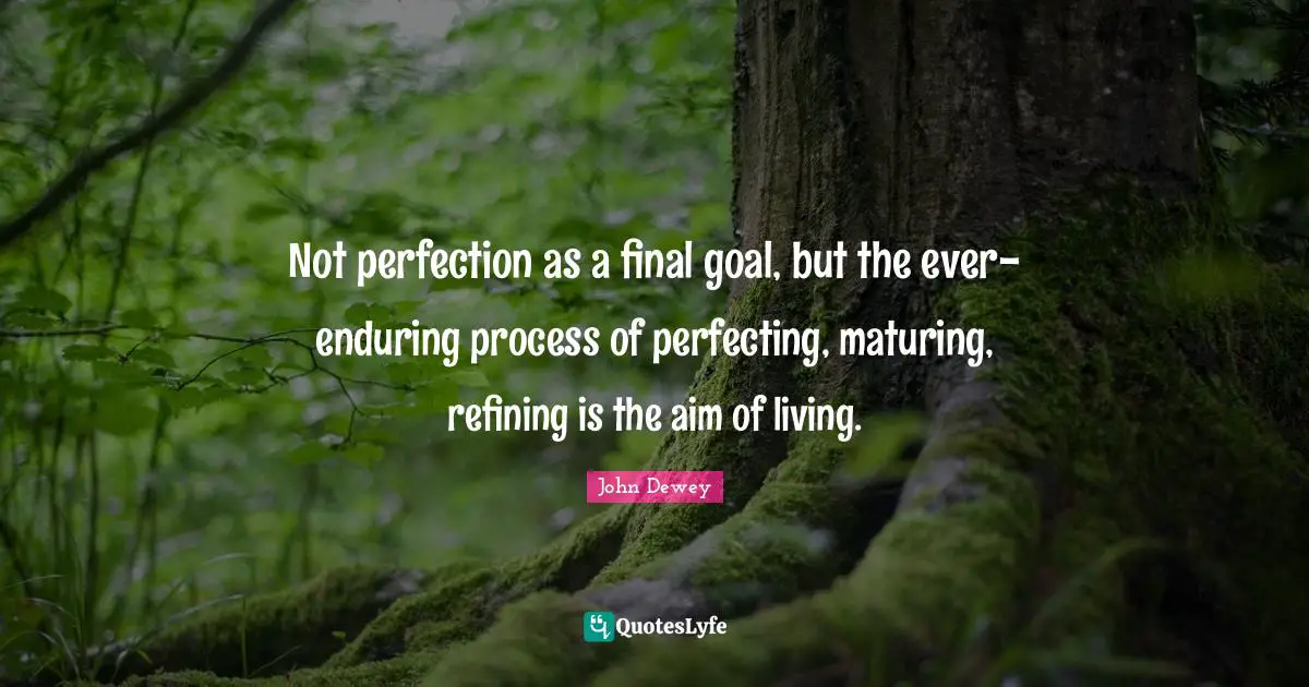 Refining Quotes: "Not perfection as a final goal, but the ever-enduring process of perfecting, maturing, refining is the aim of living."