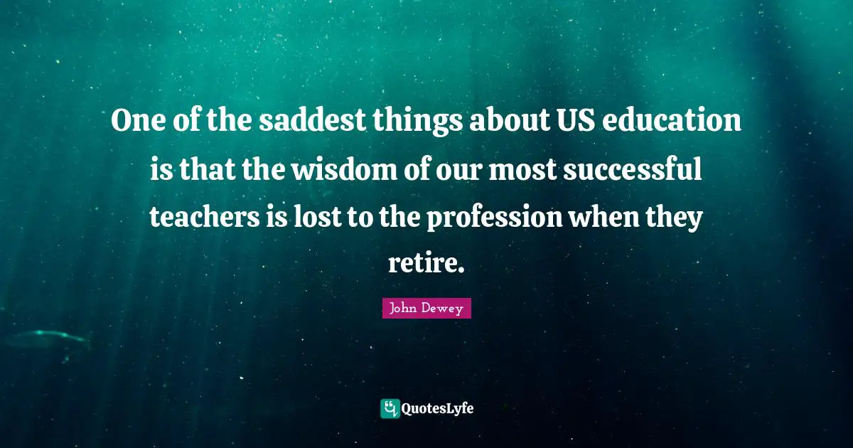 One of the saddest things about US education is that the wisdom of our most successful teachers is lost to the profession when they retire.