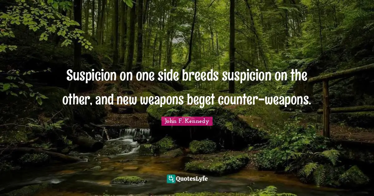 Suspicion on one side breeds suspicion on the other, and new weapons beget counter-weapons.