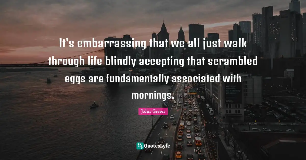It's embarrassing that we all just walk through life blindly accepting that scrambled eggs are fundamentally associated with mornings.