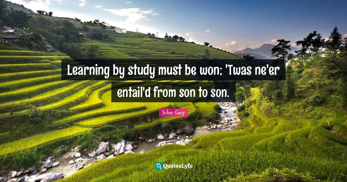 Learning by study must be won; 'Twas ne'er entail'd from son to son.