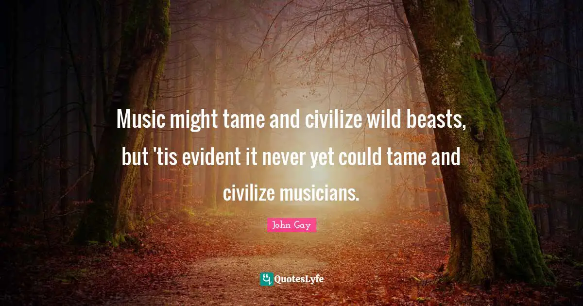Music might tame and civilize wild beasts, but 'tis evident it never yet could tame and civilize musicians.