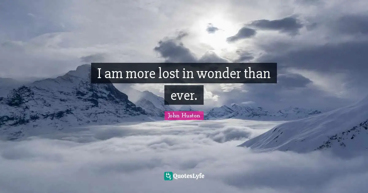 I am more lost in wonder than ever.