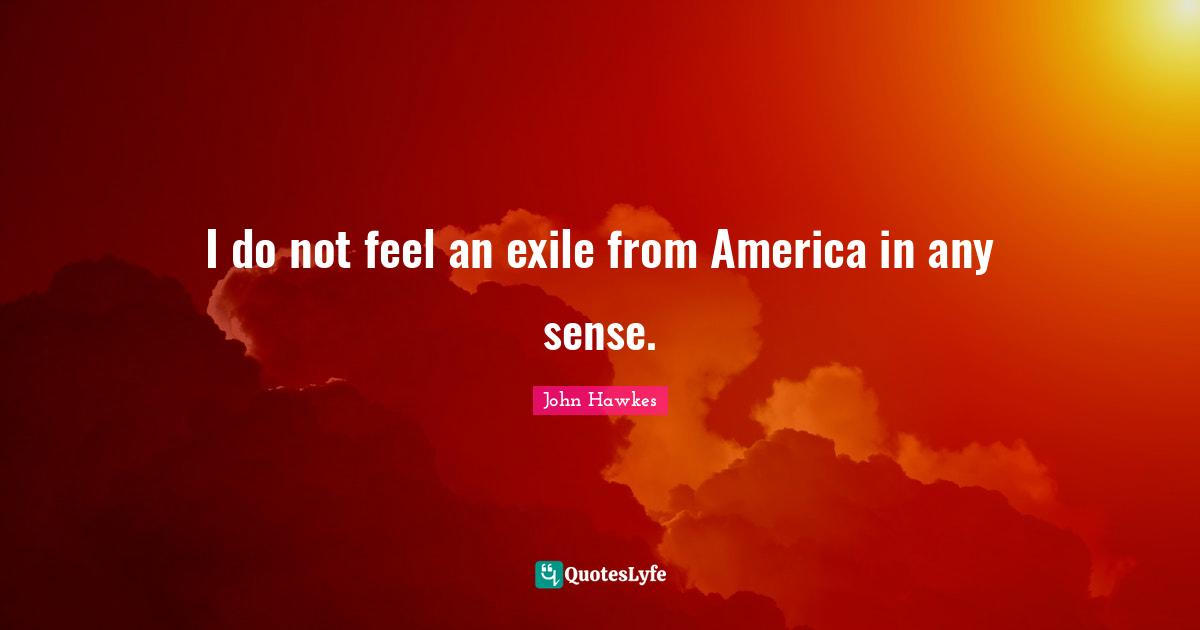 I do not feel an exile from America in any sense.
