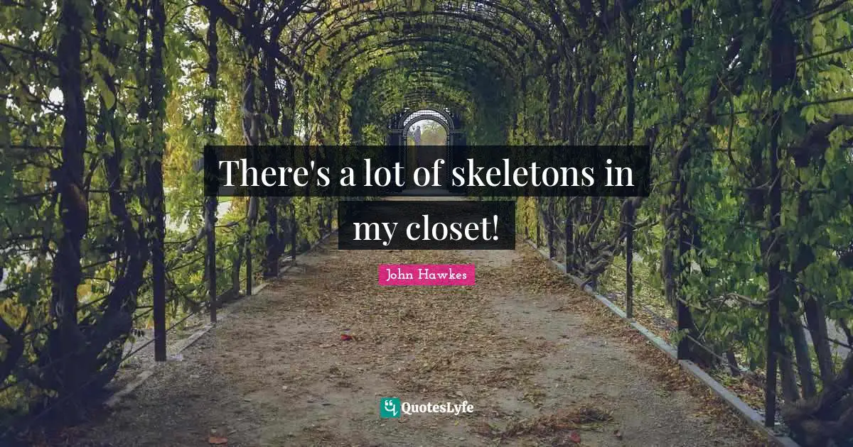 Skeletons Quotes: "There's a lot of skeletons in my closet!"