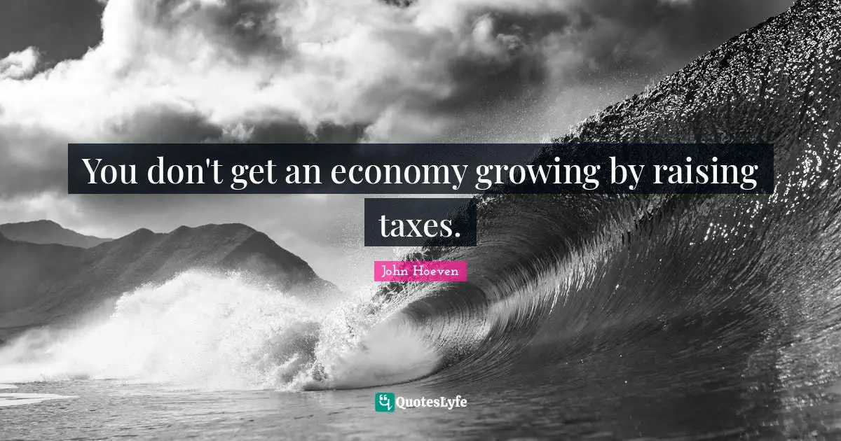You don't get an economy growing by raising taxes.