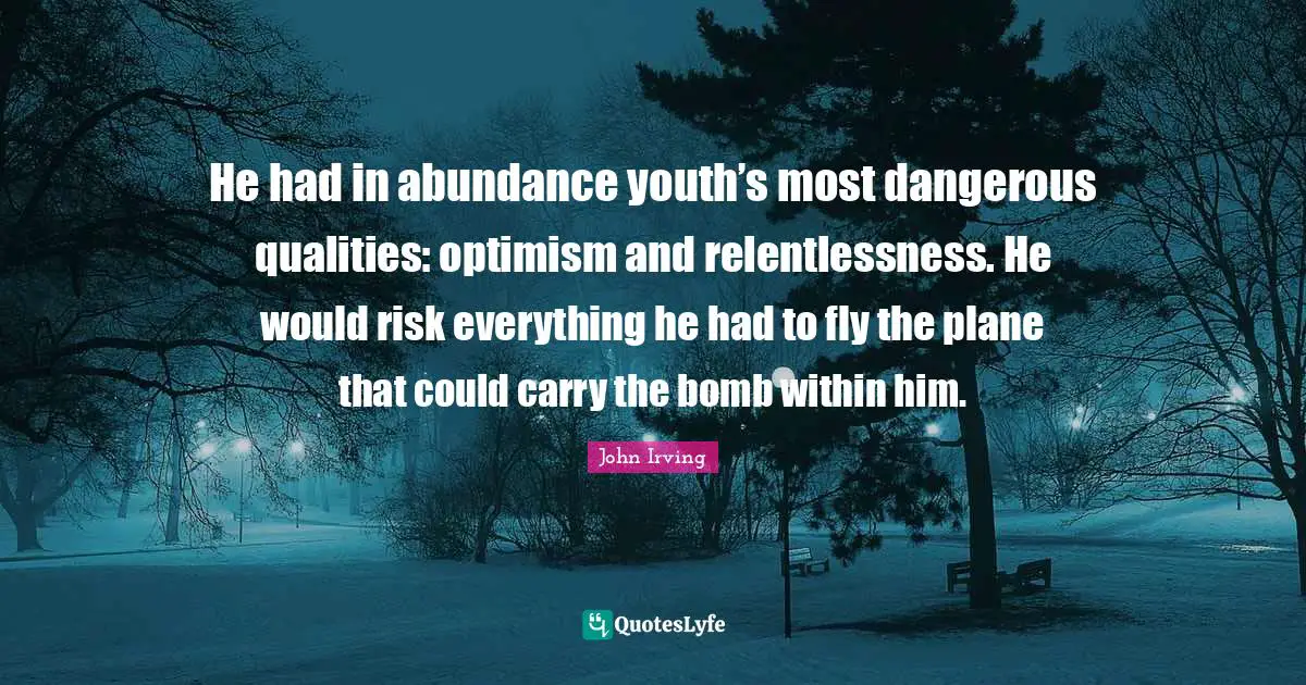 He had in abundance youth’s most dangerous qualities: optimism and relentlessness. He would risk everything he had to fly the plane that could carry the bomb within him.