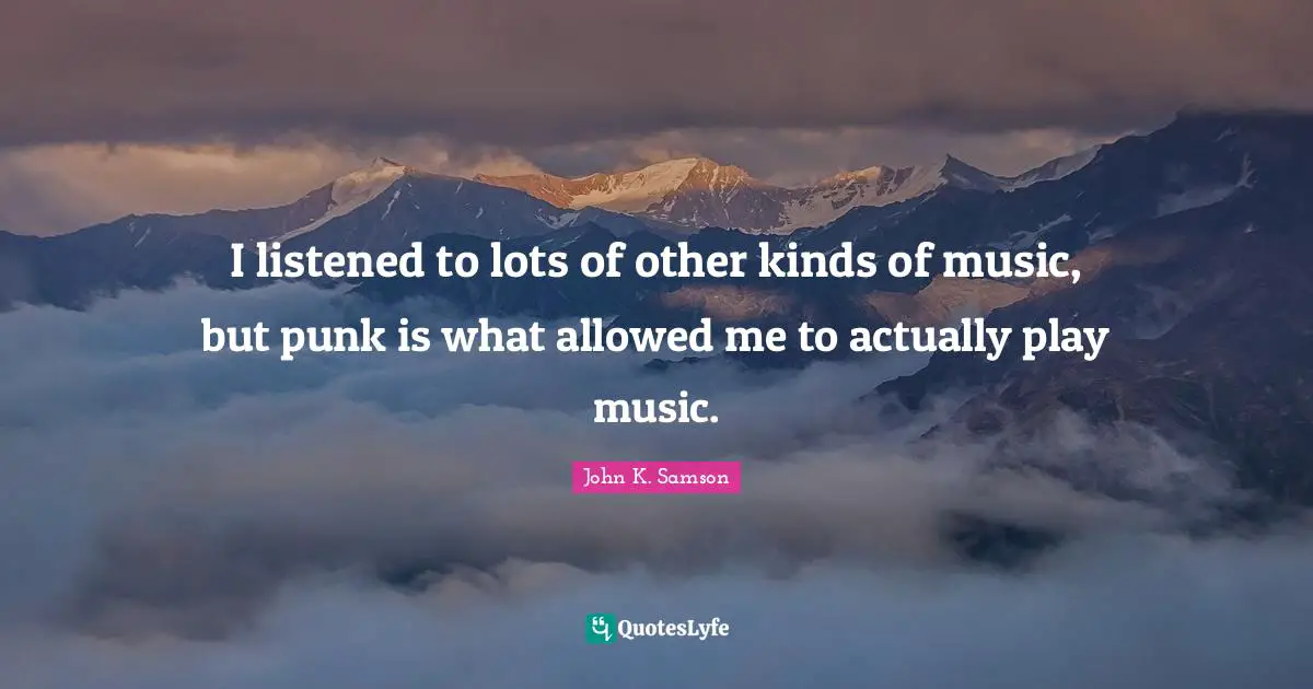 I listened to lots of other kinds of music, but punk is what allowed me to actually play music.