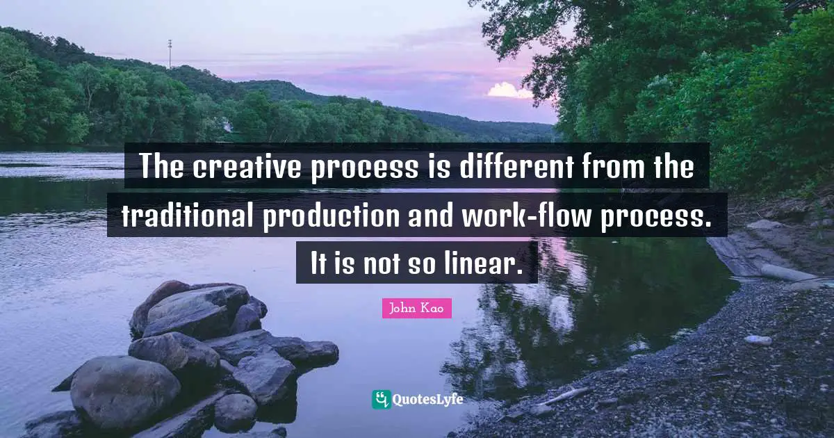 The creative process is different from the traditional production and work-flow process. It is not so linear.