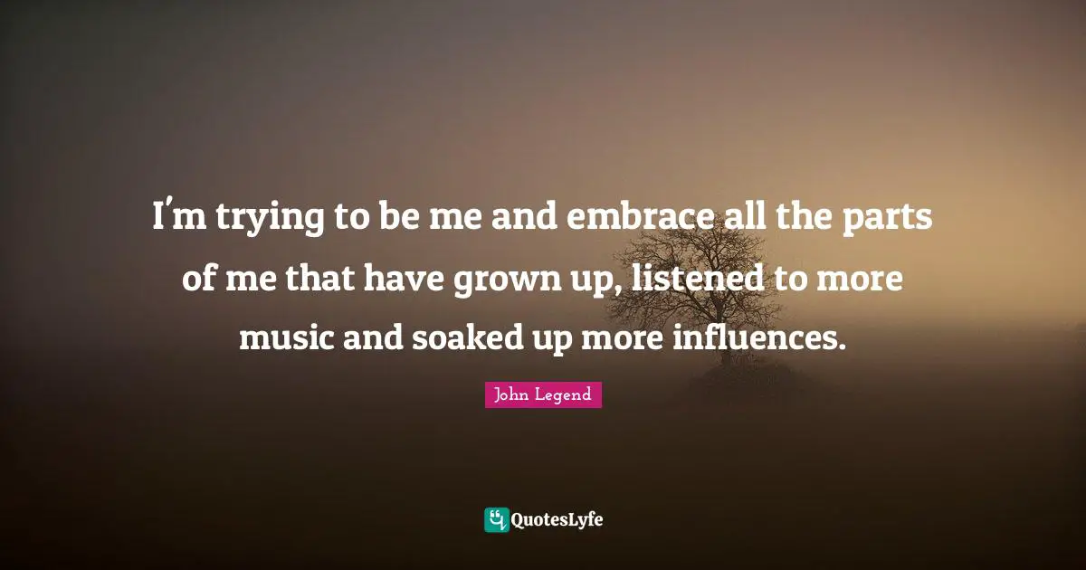 I'm trying to be me and embrace all the parts of me that have grown up, listened to more music and soaked up more influences.
