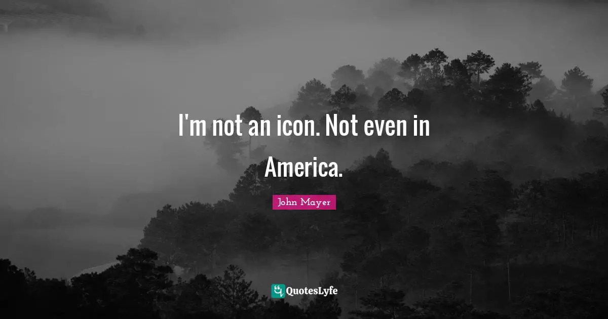 I'm not an icon. Not even in America.