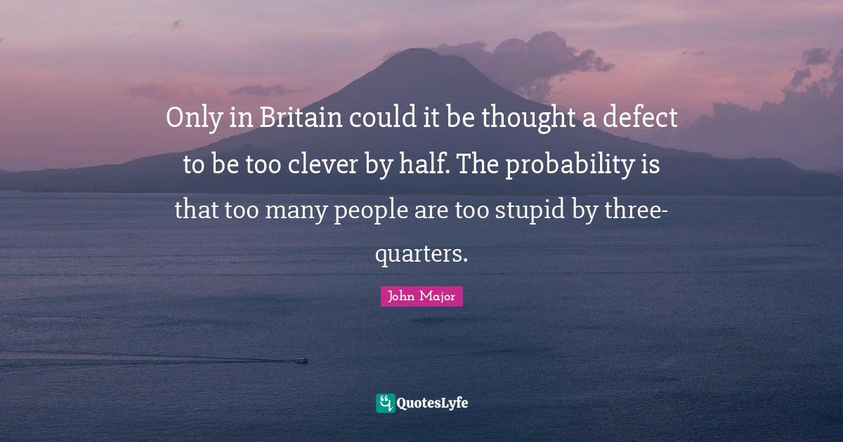 Only in Britain could it be thought a defect to be too clever by half