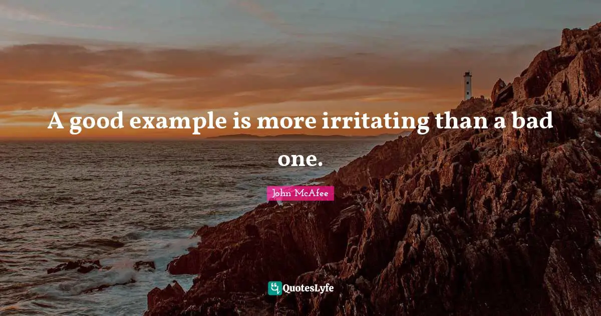 A good example is more irritating than a bad one.