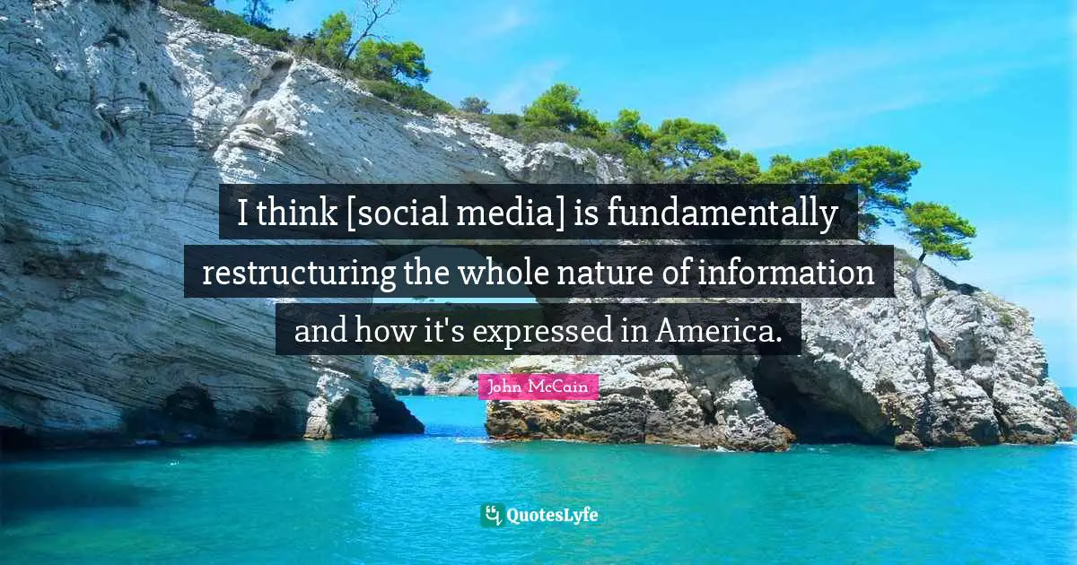 I think [social media] is fundamentally restructuring the whole nature of information and how it's expressed in America.