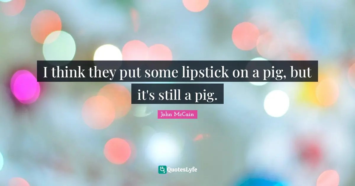 I think they put some lipstick on a pig, but it's still a pig.