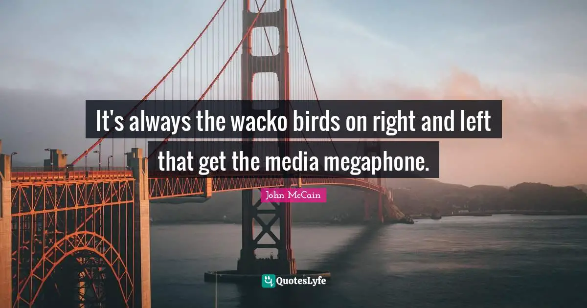 It's always the wacko birds on right and left that get the media megaphone.