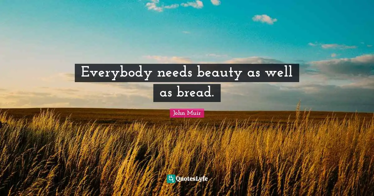 Nature Beauty Quotes: "Everybody needs beauty as well as bread."