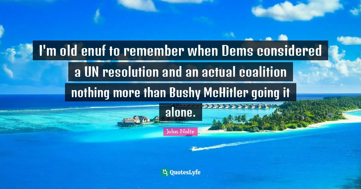 I'm old enuf to remember when Dems considered a UN resolution and an actual coalition nothing more than Bushy McHitler going it alone.