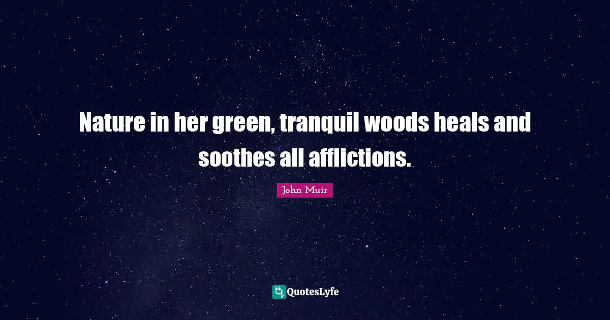 Affliction Quotes: "Nature in her green, tranquil woods heals and soothes all afflictions."