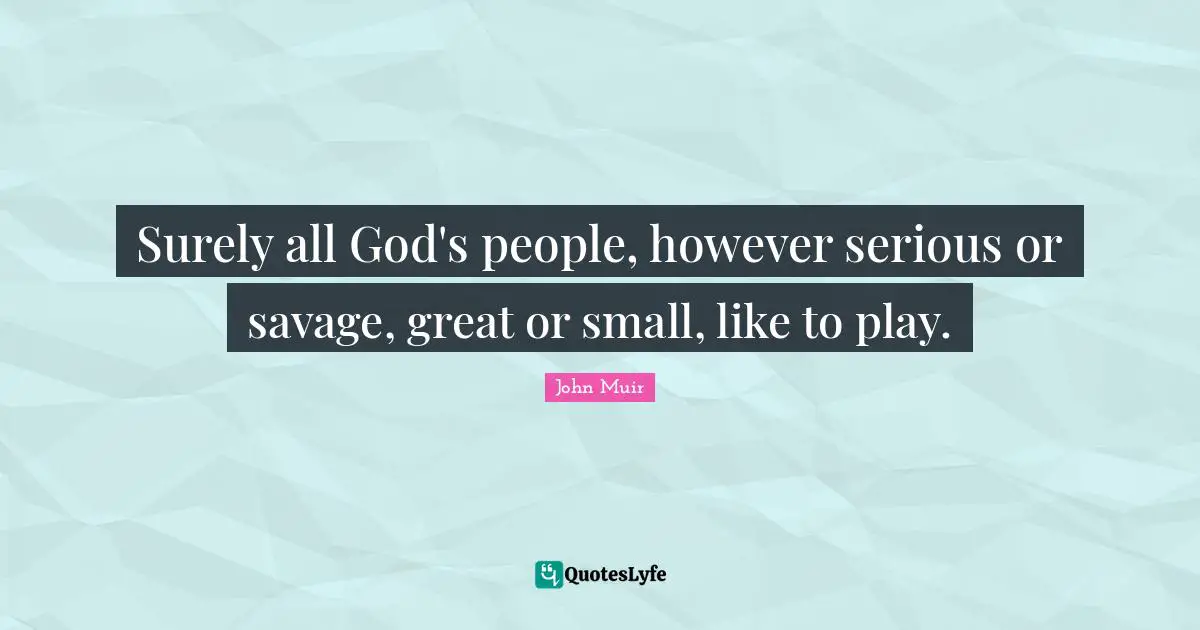 Gnats Quotes: "Surely all God's people, however serious or savage, great or small, like to play."