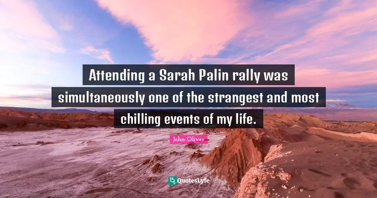 Attending a Sarah Palin rally was simultaneously one of the strangest and most chilling events of my life.
