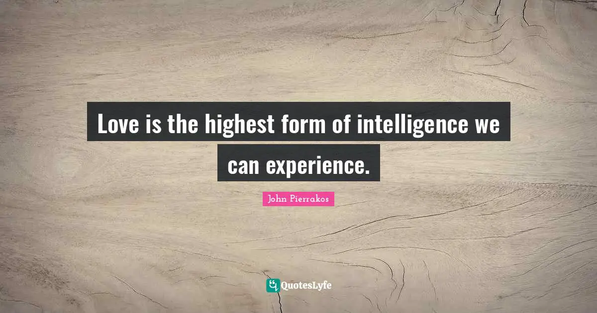 Love is the highest form of intelligence we can experience.