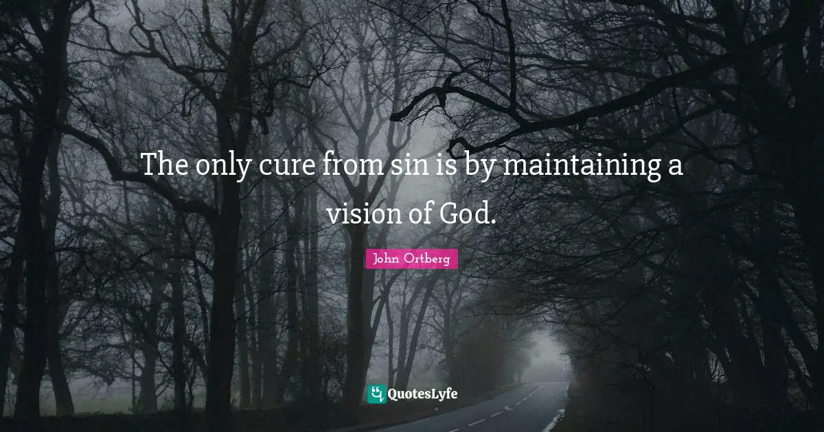 The only cure from sin is by maintaining a vision of God.