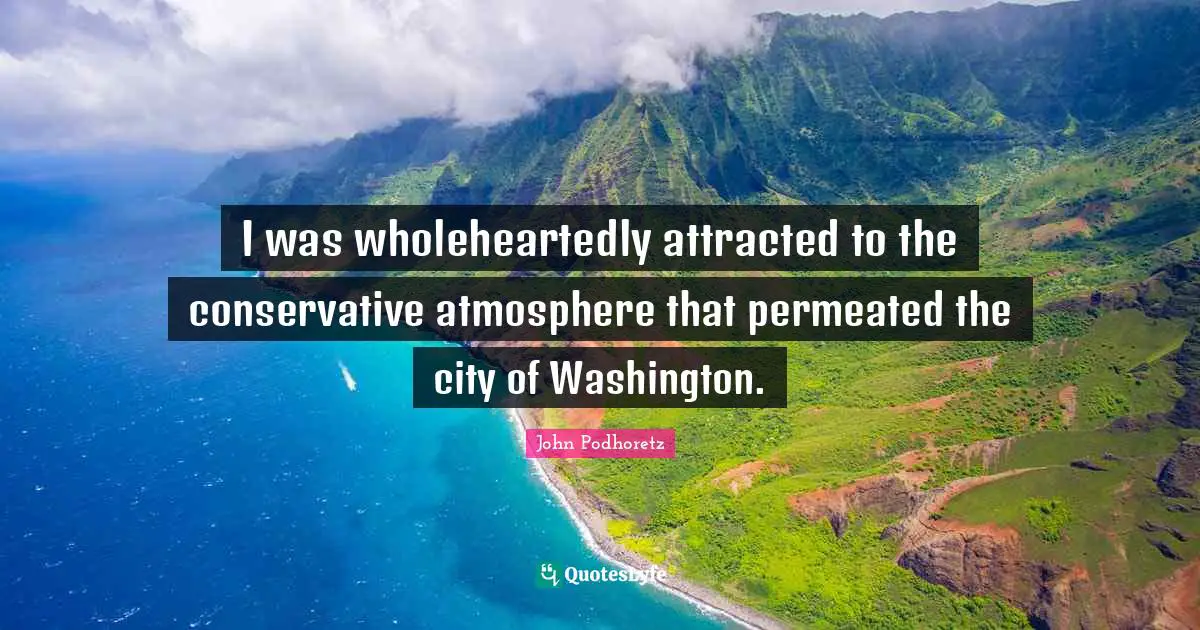 I was wholeheartedly attracted to the conservative atmosphere that permeated the city of Washington.