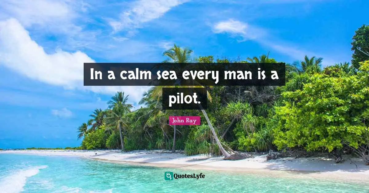Calm Quotes: "In a calm sea every man is a pilot."