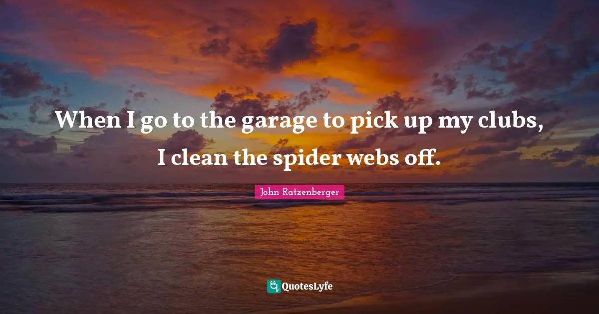 Spiders Quotes: "When I go to the garage to pick up my clubs, I clean the spider webs off."