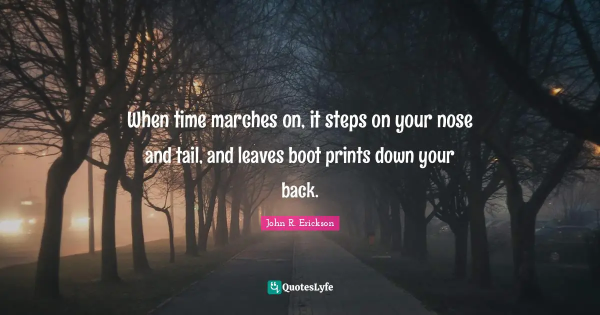 When time marches on, it steps on your nose and tail, and leaves boot prints down your back.