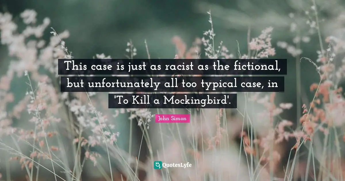 This case is just as racist as the fictional, but unfortunately all too typical case, in 'To Kill a Mockingbird'.