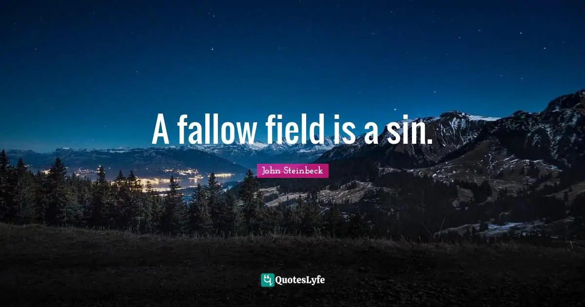 A fallow field is a sin.