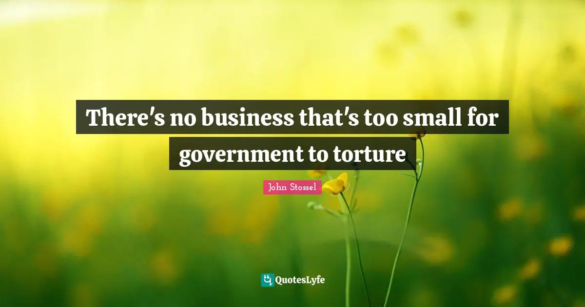 There's no business that's too small for government to torture