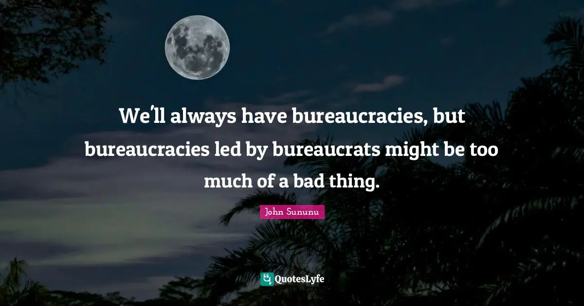 We'll always have bureaucracies, but bureaucracies led by bureaucrats might be too much of a bad thing.