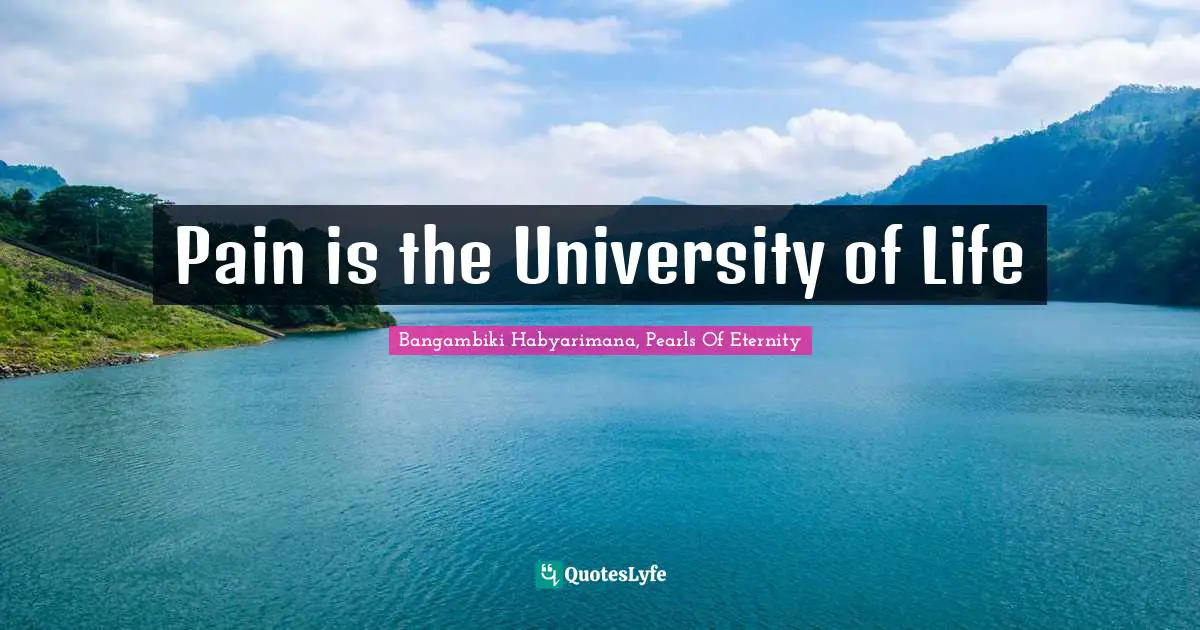 Pain is the University of Life