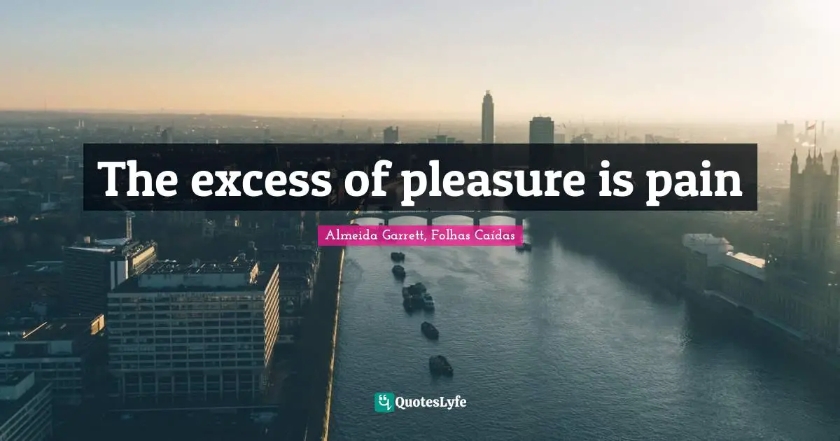 The excess of pleasure is pain