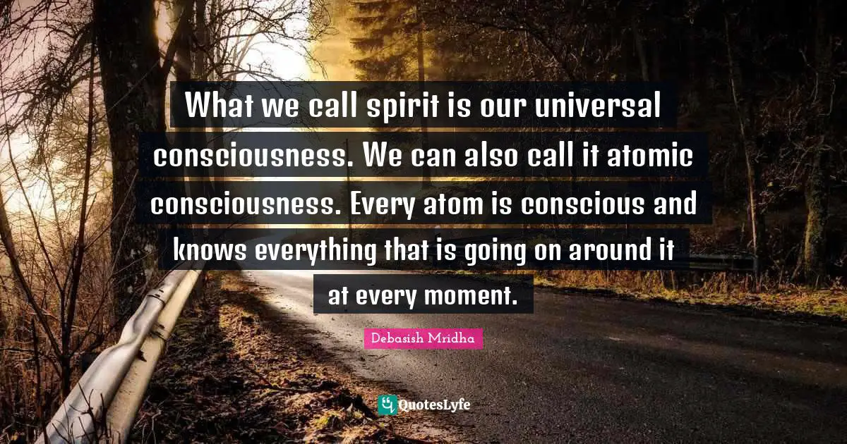 What we call spirit is our universal consciousness. We can also call it atomic consciousness. Every atom is conscious and knows everything that is going on around it at every moment.