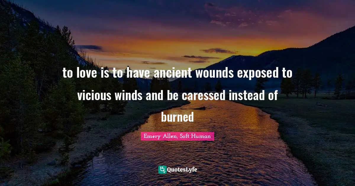 to love is to have ancient wounds exposed to vicious winds and be caressed instead of burned