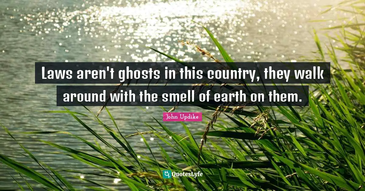 Laws aren't ghosts in this country, they walk around with the smell of earth on them.