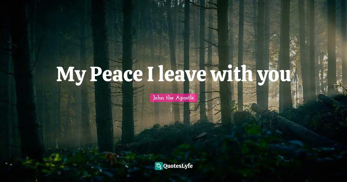 John The Apostle Quotes: "My Peace I leave with you"