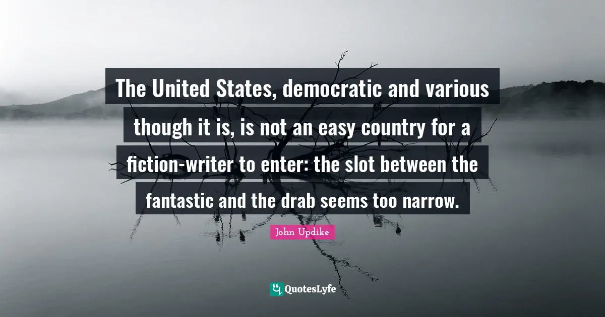 The United States, democratic and various though it is, is not an easy country for a fiction-writer to enter: the slot between the fantastic and the drab seems too narrow.