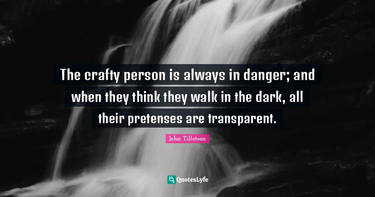 The crafty person is always in danger; and when they think they walk in the dark, all their pretenses are transparent.
