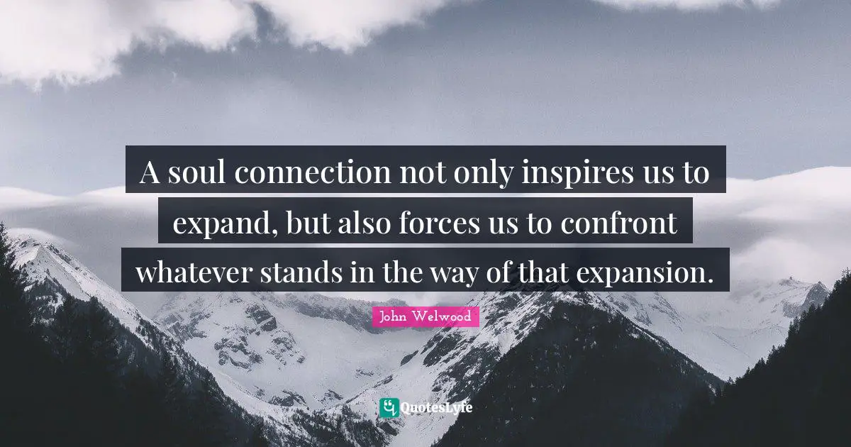 Expansion Quotes: "A soul connection not only inspires us to expand, but also forces us to confront whatever stands in the way of that expansion."