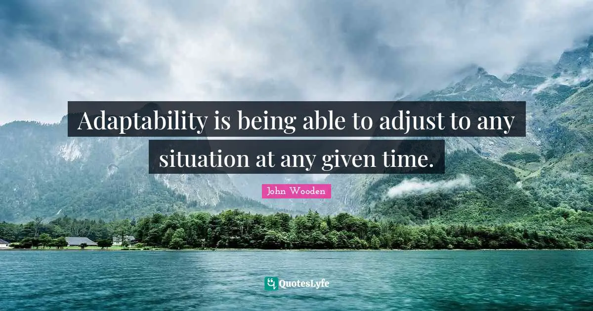 Adaptability is being able to adjust to any situation at any given time.