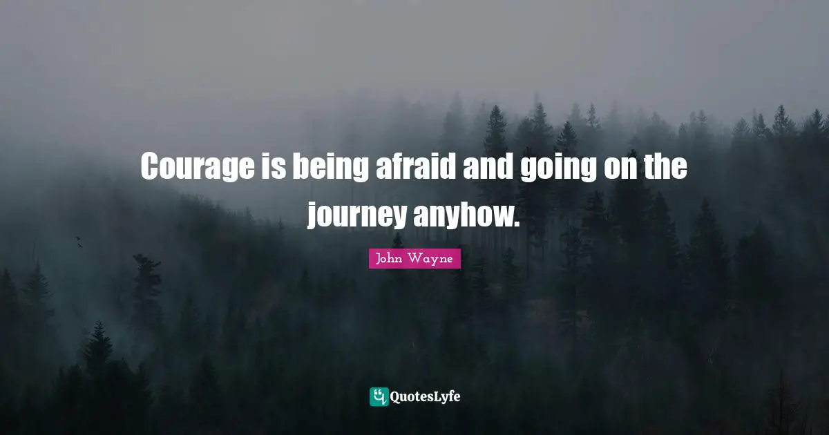Being Afraid Quotes: "Courage is being afraid and going on the journey anyhow."