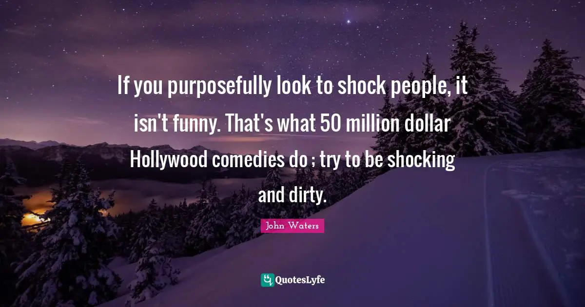 If you purposefully look to shock people, it isn't funny. That's what 50 million dollar Hollywood comedies do ; try to be shocking and dirty.